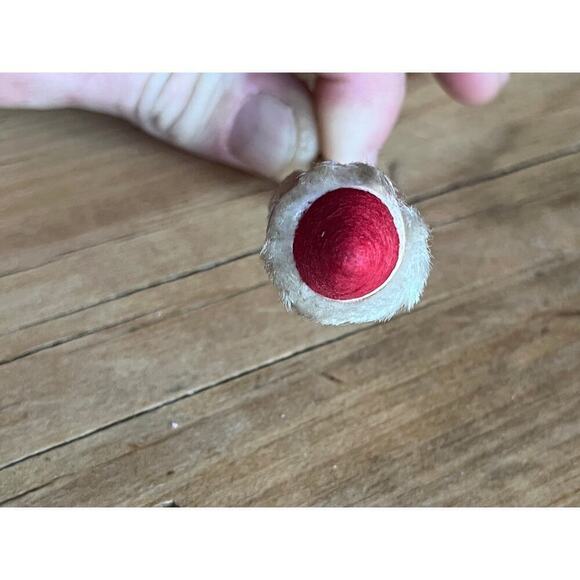 Vintage Miniature Santa Claus Head Pick Cotton Pipe Cleaner Cake topper. Japan - Picture 6 of 8